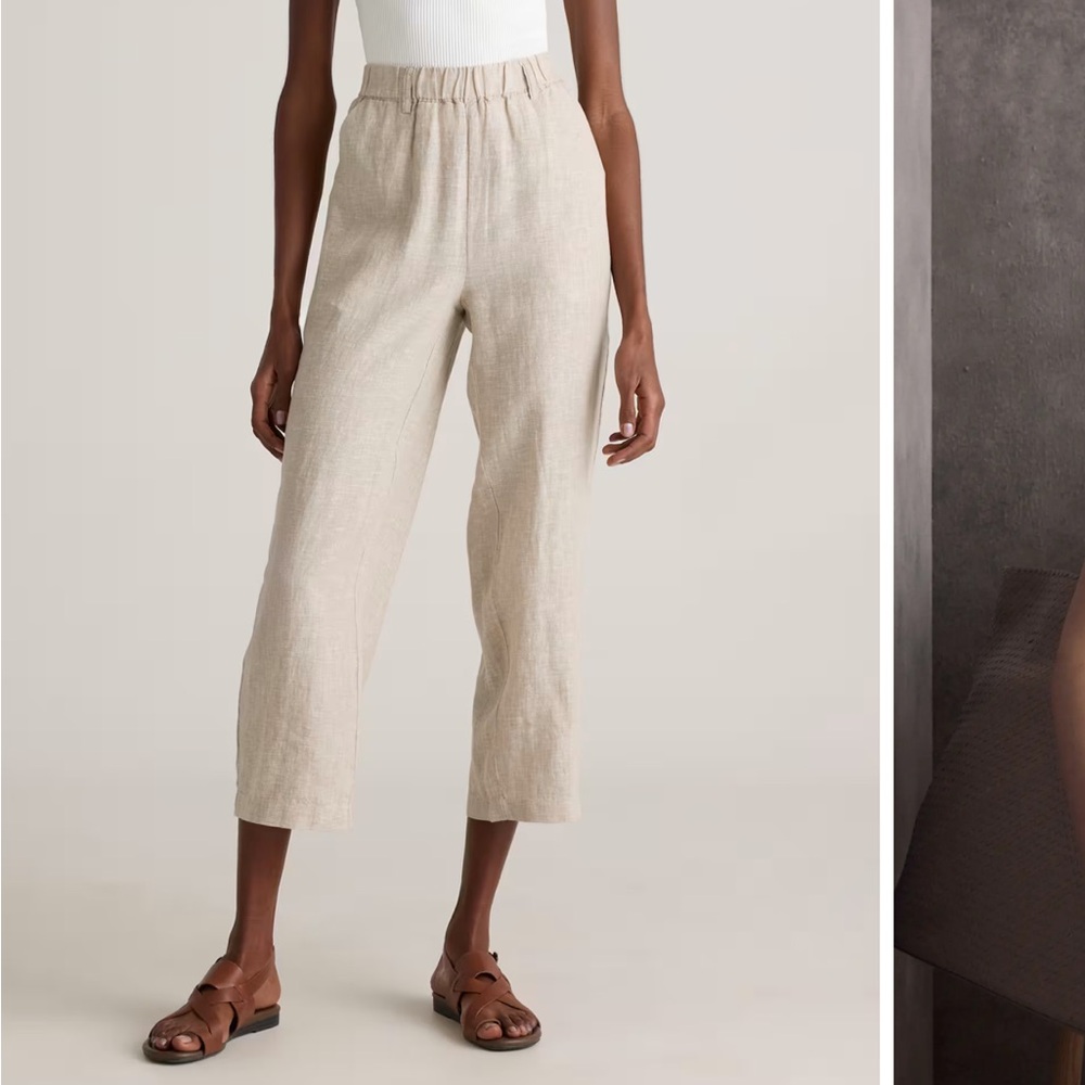 Quince 100% European Linen Pants Golden Brown